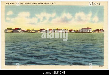 Bay Front Harvey Cedars, Long Beach Island, N. J. , Seas, Cities & Towns, Tichnor Brothers Collection, Postkarten der Vereinigten Staaten Stockfoto