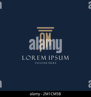 DAS ERSTE MONOGRAMM-Logo FÜR Anwaltskanzlei, Anwalt, Fürsprecher von Design-Ideen im Säulenstil Stock Vektor
