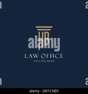 HB ursprüngliches Monogramm-Logo für Anwaltskanzlei, Anwalt, Fürsprecher von Säulen-Design-Ideen Stock Vektor