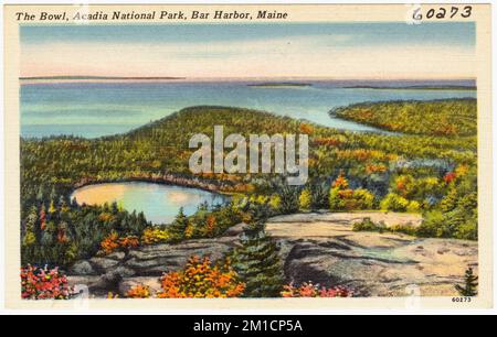 The Bowl, Acadia National Park, Bar Harbor, Maine, Seen und Teiche, Parks, Tichnor Brothers Collection, Postkarten der Vereinigten Staaten Stockfoto