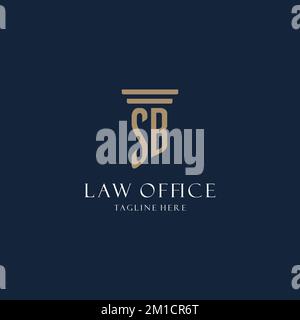 SB Erstauflage Monogramm Logo für Anwaltskanzlei, Anwalt, Fürsprecher von Säulen Design-Ideen Stock Vektor