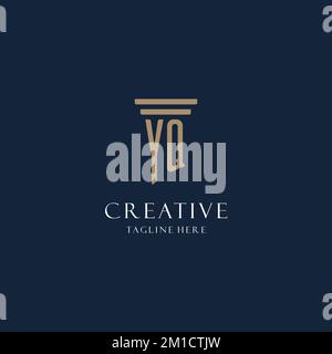 YQ Erstauflage Monogramm Logo für Anwaltskanzlei, Anwalt, Fürsprecher von Säulen-Design-Ideen Stock Vektor