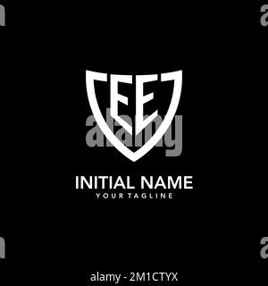 Das ursprüngliche Logo des EE-Monogramms wurde von einem klaren, modernen Shield Icon inspiriert Stock Vektor