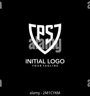 Ursprüngliches PS-Monogramm-Logo, das von einem klaren, modernen Shield Icon-Design inspiriert wurde Stock Vektor
