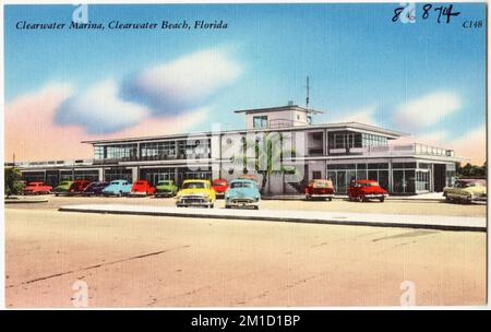 Clearwater Marina, Clearwater Beach, Florida, Tichnor Brothers Collection, Postkarten der Vereinigten Staaten Stockfoto