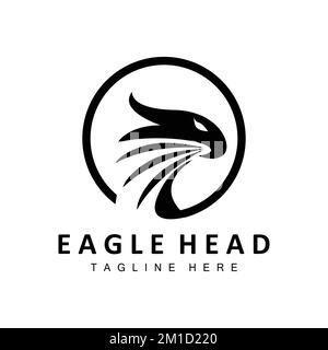 Eagle Head Logo Design, Flying Feather Animal Wings Vektor, Illustration Der Produktmarke Stock Vektor