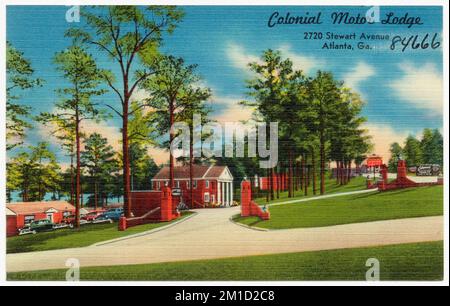 Colonial Motor Lodge, 2720 Stewart Avenue, Atlanta, Georgia , Motels, Tichnor Brothers Collection, Postkarten der Vereinigten Staaten Stockfoto