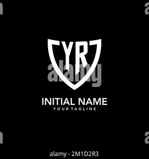 URSPRÜNGLICHES YR-Monogramm-Logo, das von einem klaren, modernen Shield Icon-Design inspiriert wurde Stock Vektor