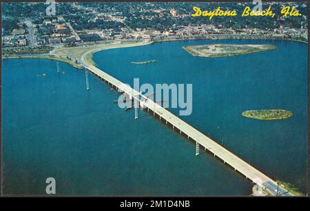 Daytona Beach, Florida , Bridges, Tichnor Brothers Collection, Postkarten der Vereinigten Staaten Stockfoto