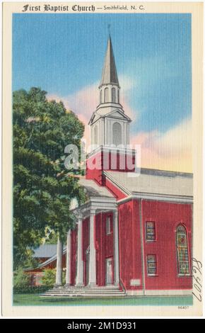 First Baptist Church -- Smithfield, N. C., Kirchen, Tichnor Brothers Collection, Postkarten der Vereinigten Staaten Stockfoto