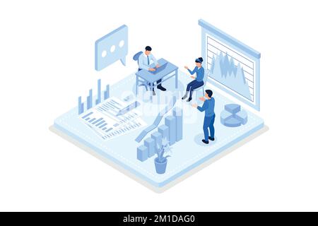 Konzeptbanner für Finanzberater mit Zeichen. Kann für Webbanner, Infografiken, Hero-Bilder und isometrische Vektorgrafiken verwendet werden Stock Vektor