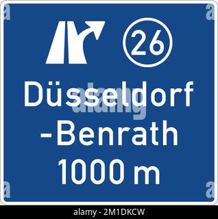 Dieses Zeichen zeigt das Ende einer Lanelanes an. Der gesamte Verkehr in dieser Lanediese Fahrspuren müssen in die angrenzende Lane übergehen. Wegweiser, Straßenschilder Ger Stock Vektor