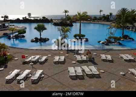 Parque Marítimo César Manrique am Wasserfrotn von Santa Cruz de Teneriffa Stockfoto