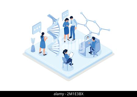 Gentechnikkonzept. Kann für Webbanner, Infografiken, Hero-Bilder und isometrische Vektorgrafiken verwendet werden Stock Vektor