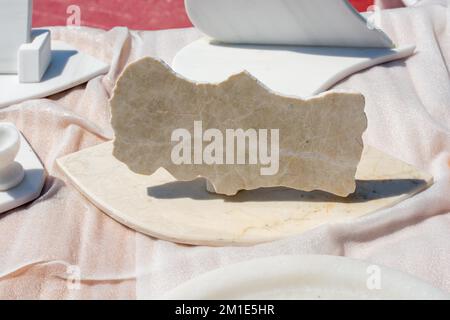 Karte der Türkei Schnitt auf Marmor Stein beschrieben Stockfoto