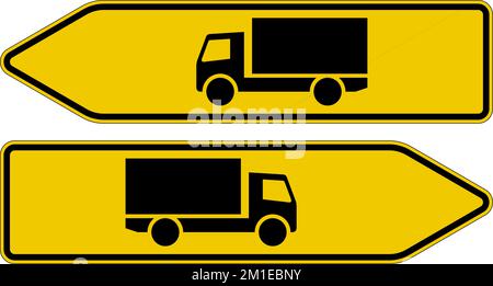 Dieses Zeichen zeigt das Ende einer Lanelanes an. Der gesamte Verkehr in dieser Lanediese Fahrspuren müssen in die angrenzende Lane übergehen. Wegweiser, Straßenschilder Ger Stock Vektor