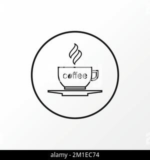 Erstaunliche und einfache Kaffeetasse in Reihe Bildgrafik Symbol Logo Design abstraktes Konzept Vektormaterial. Kann im Café oder in Getränken verwendet werden Stock Vektor