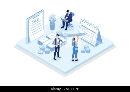 Charaktere, die den besten Kandidaten für den Job auswählen, isometrische Vektordarstellung Stock Vektor