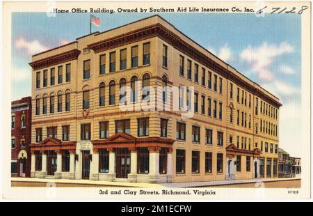 Home Office Building, im Besitz von Southern Aid Life Insurance Co., Inc., 3. and Clay Streets, Richmond, Virginia , Commercial Facilities, Tichnor Brothers Collection, Postkarten der Vereinigten Staaten Stockfoto