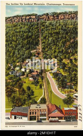 Die Incline up Lookout Mountain, Chattanooga, Tennessee, Mountains, Tichnor Brothers Collection, Postkarten der Vereinigten Staaten Stockfoto