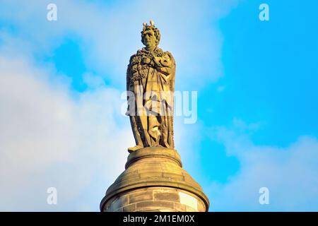 Melville Monument ist eine große Säule in St. Andrew Square, Edinburgh, Schottland, Stockfoto
