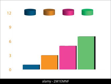 Eine Abbildung eines farbigen Diagrammsymbols, isoliert auf weißem Hintergrund Stock Vektor