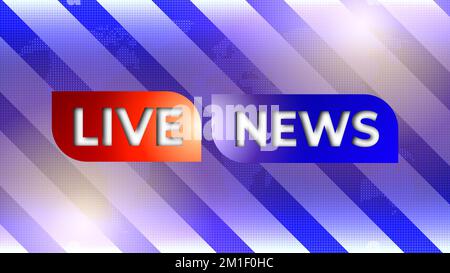 Live-Nachrichten-Hintergrund. nachrichtenbericht, Live-Nachrichten und Tageszeitungskonzept. Stockfoto