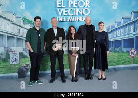 Madrid, Spanien. 12.. Dezember 2022. Schauspieler Tom Hanks beim Fotofilm „El peor vecino del mundo“ in Madrid am Montag, den 12. Dezember 2022. Kredit: CORDON PRESS/Alamy Live News Stockfoto