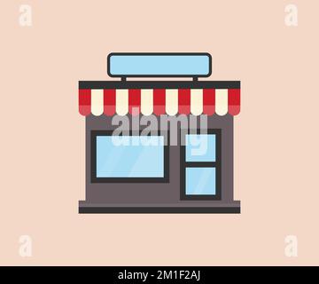 Kleine Unternehmen, Gebäude Fassade Außengebäude Set, Geschäfte und Geschäfte, Cafe, Bäckerei, Café Logo Design. Architektur- und Wahrzeichen-Vektor. Stock Vektor