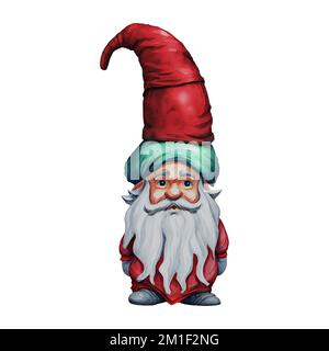 Serious Gnome/Dwarf Fantasy Creature Digital Art Von Winters860 Isolated, Background Stockfoto