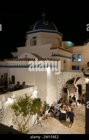 Griechenland, Insel Astypalaia, Chora, Kloster und Kirche Panagia Portaitissa - Festival der Himmelfahrt der Jungfrau Maria - 15 2022. august Stockfoto