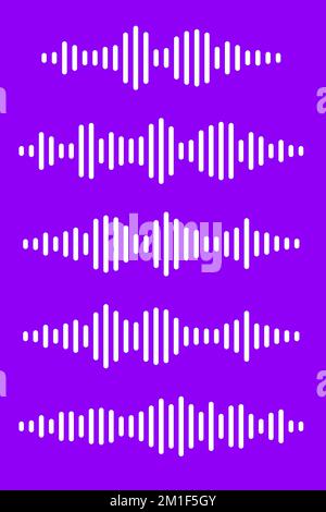 Audiowelle. Symbol klingt nach einem Lied. Podcast setzt Wellen. Symbole auf transparentem isoliertem Hintergrund. Sprachnachricht. Vektordarstellung. EQ Stock Vektor