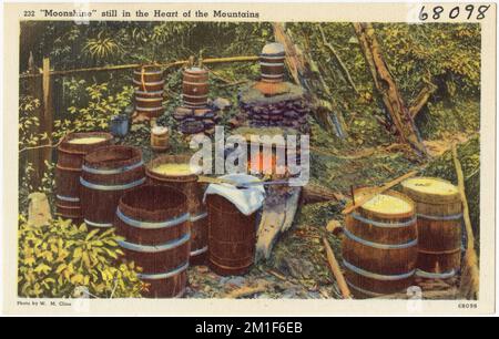 "Moonshine" noch immer im Herzen des Berges, Tichnor Brothers Collection, Postkarten der Vereinigten Staaten Stockfoto