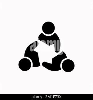 Symbol für Teamarbeit. Mitarbeiterzusammengehörigkeit, Personalkommunikation. Vektor-isolierte Darstellung Stock Vektor