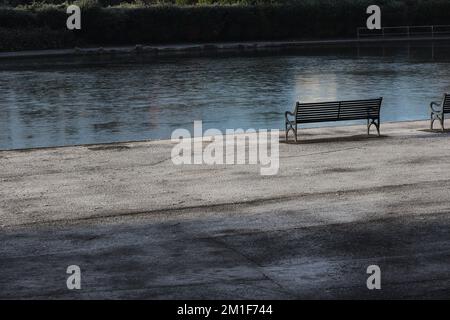 Ein frostiger Park in Belfast Stockfoto