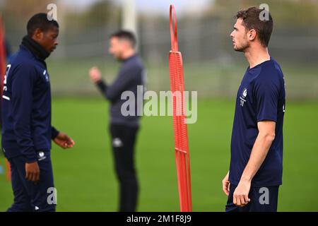 Die Hugo Cuypers von Gent wurden während eines Trainings im Wintertrainingslager der belgischen Fußballmannschaft KAA Gent in Oliva, Spanien, am Montag, den 12. Dezember 2022 aufgenommen. BELGA FOTO LUC CLAESSEN Stockfoto