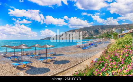 Landschaft mit Pantachou Strand, Limassol, Zypern Stockfoto