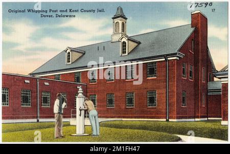 Ursprünglicher Wehenposten und Kent County Gefängnis, Dover, Delaware, Regierungseinrichtungen, Tichnor Brothers Collection, Postkarten der Vereinigten Staaten Stockfoto