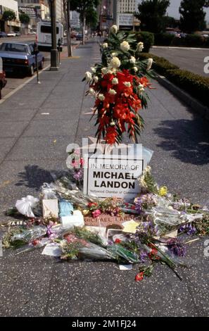 Michael Landon wurde am Tag seines Todes am 1. Juli 1991 auf dem Hollywood Walk of Fame geehrt. Kredit: Ralph Dominguez/MediaPunch Stockfoto