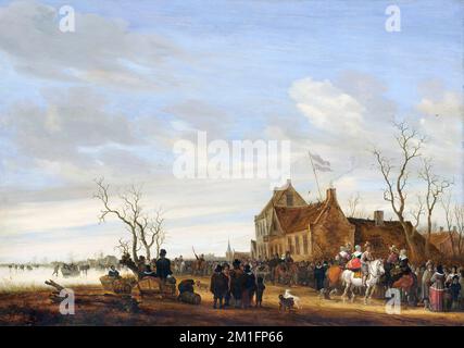 Zeichnung des Aals von Salomon Jacobsz van Ruysdael (c.1602-1670), Öl auf Holz, Anfang 1650er Stockfoto