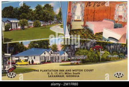 Plantation Inn and Motor Court, U. S. 17, 6 1/2 Meilen südlich, Savannah, Georgia , Motels, Tichnor Brothers Collection, Postkarten der Vereinigten Staaten Stockfoto