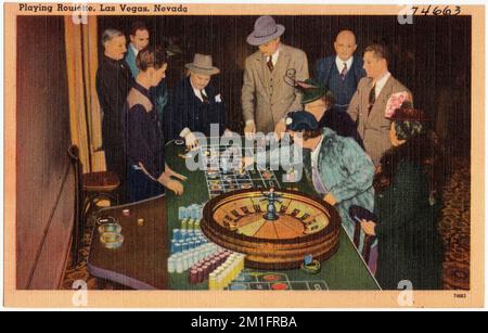 Roulette, Las Vegas, Nevada, Tichnor Brothers Collection, Postkarten der Vereinigten Staaten Stockfoto