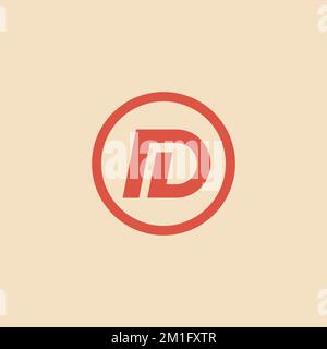 Ein Vektor einer Logo-Idee mit dem Buchstaben „D“ isoliert auf einem leeren, hellorangefarbenen Hintergrund Stock Vektor