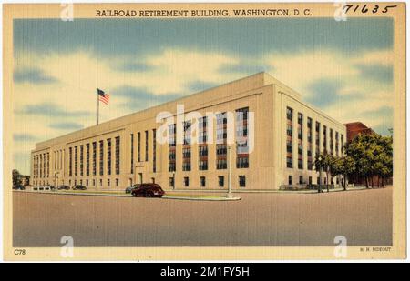 Railroad Retirement Building, Washington, D.C., Regierungseinrichtungen, Tichnor Brothers Collection, Postkarten der Vereinigten Staaten Stockfoto
