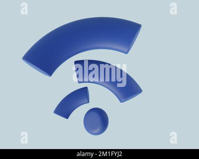 Symbol mit WLAN-Fehler für Webdesign. Computertechnikkonzept. Unzulässiger Zugriff. Technologie für Online-Unternehmensnetzwerke. Symbol Symbol. 3D Renderillustr Stockfoto