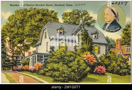 Residenz von Harriet Beecher Stowe, Hartford, Conn , Houses, Tichnor Brothers Collection, Postkarten der Vereinigten Staaten Stockfoto