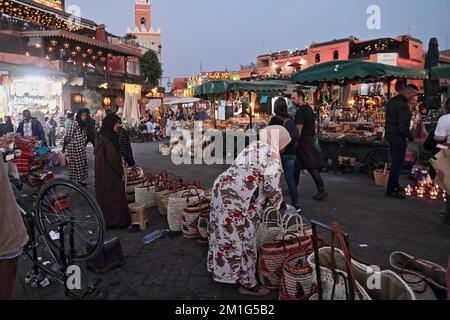 Marrakesch, Koutoubia Moschee und Minarett Stockfoto