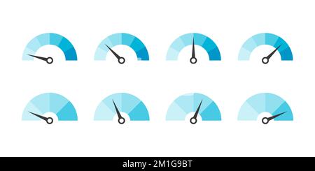 Websymbol für Tachometersymbol. Set von Messskalen. Vektordarstellung Stock Vektor