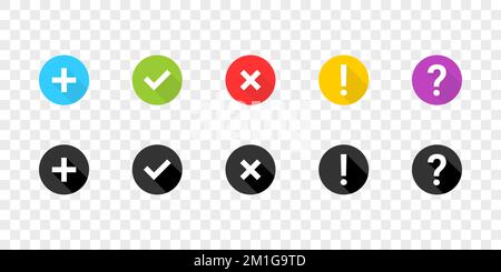 Grünes Häkchen und Kreuz-Symbole. Moderne Häkchensymbole. Vektordarstellung Stock Vektor