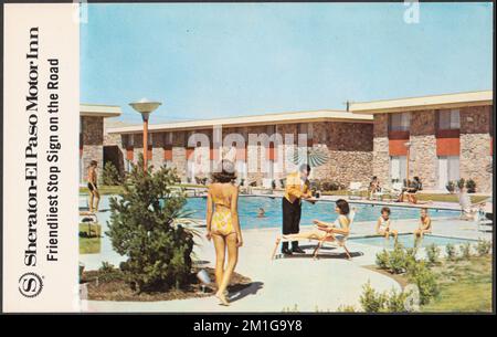 Sheraton-El Paso Motor Inn. Das freundlichste Stoppschild der Straße, Motels, Tichnor Brothers Collection, Postkarten der Vereinigten Staaten Stockfoto